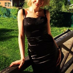 Dolce & Gabbana Black Silk Satin Dress